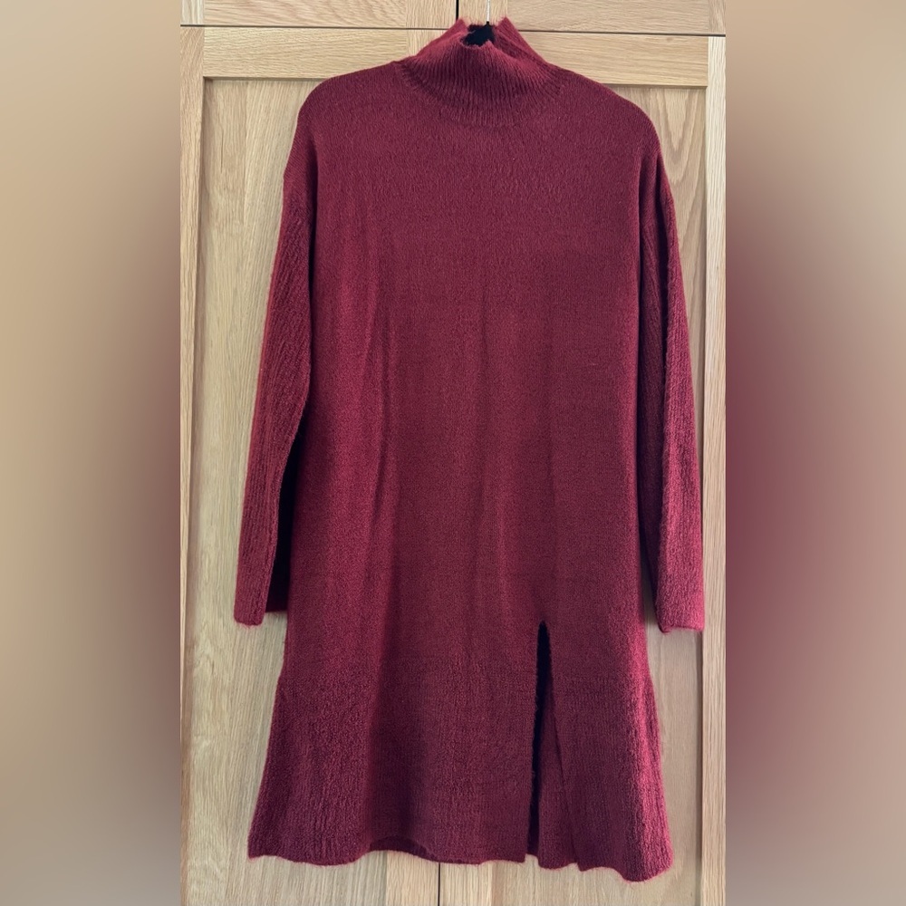 BiBi Deep Red Long Sleeve sweater Dress - Picture 3 of 5